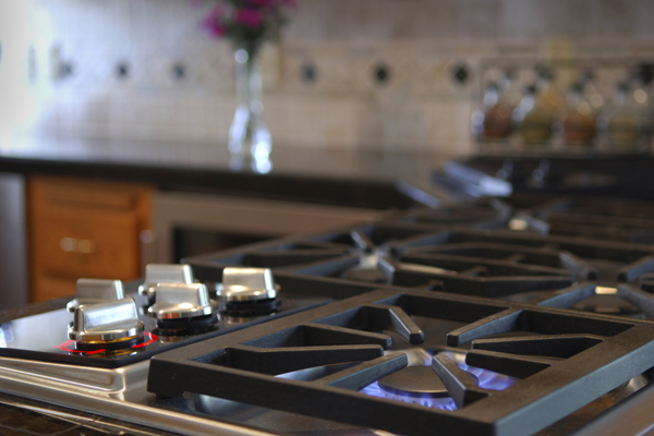 A gas cooktop