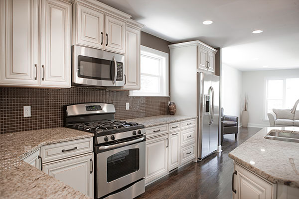 white and chrome kitchen