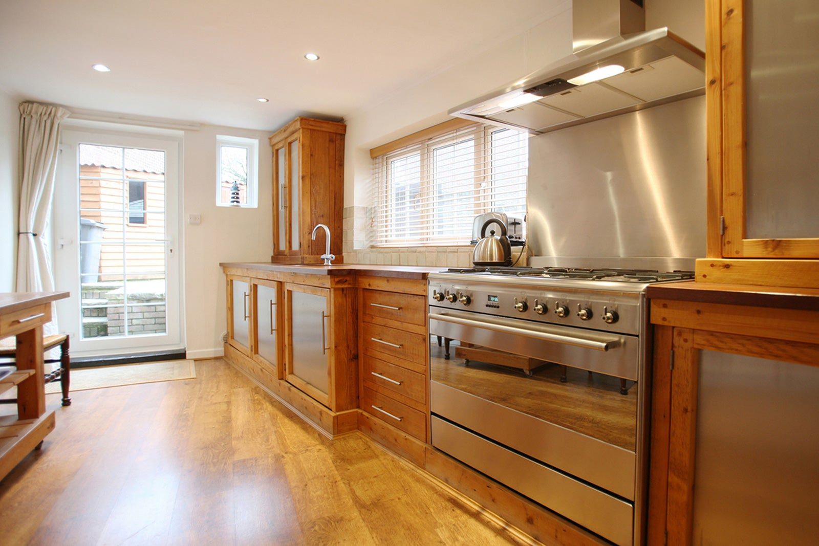 kitchen with large range hood