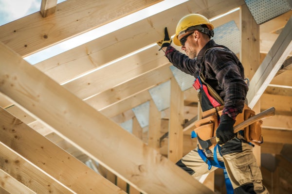 construction worker in framework