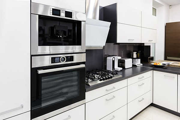 black and white kitchen