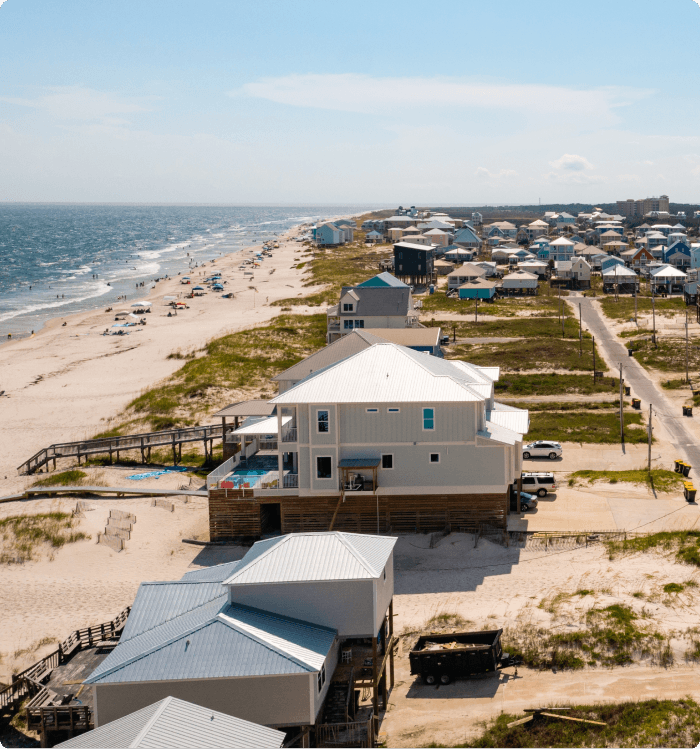 A beach front home in Alabama
