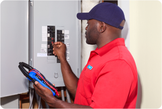 Person doing electric service