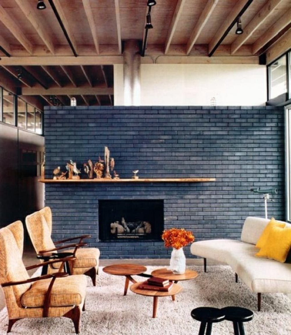 brick wall painted black