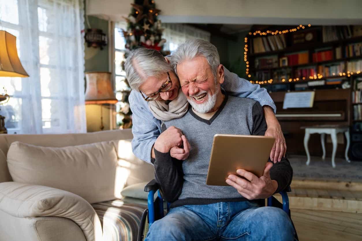 senior couple laughing