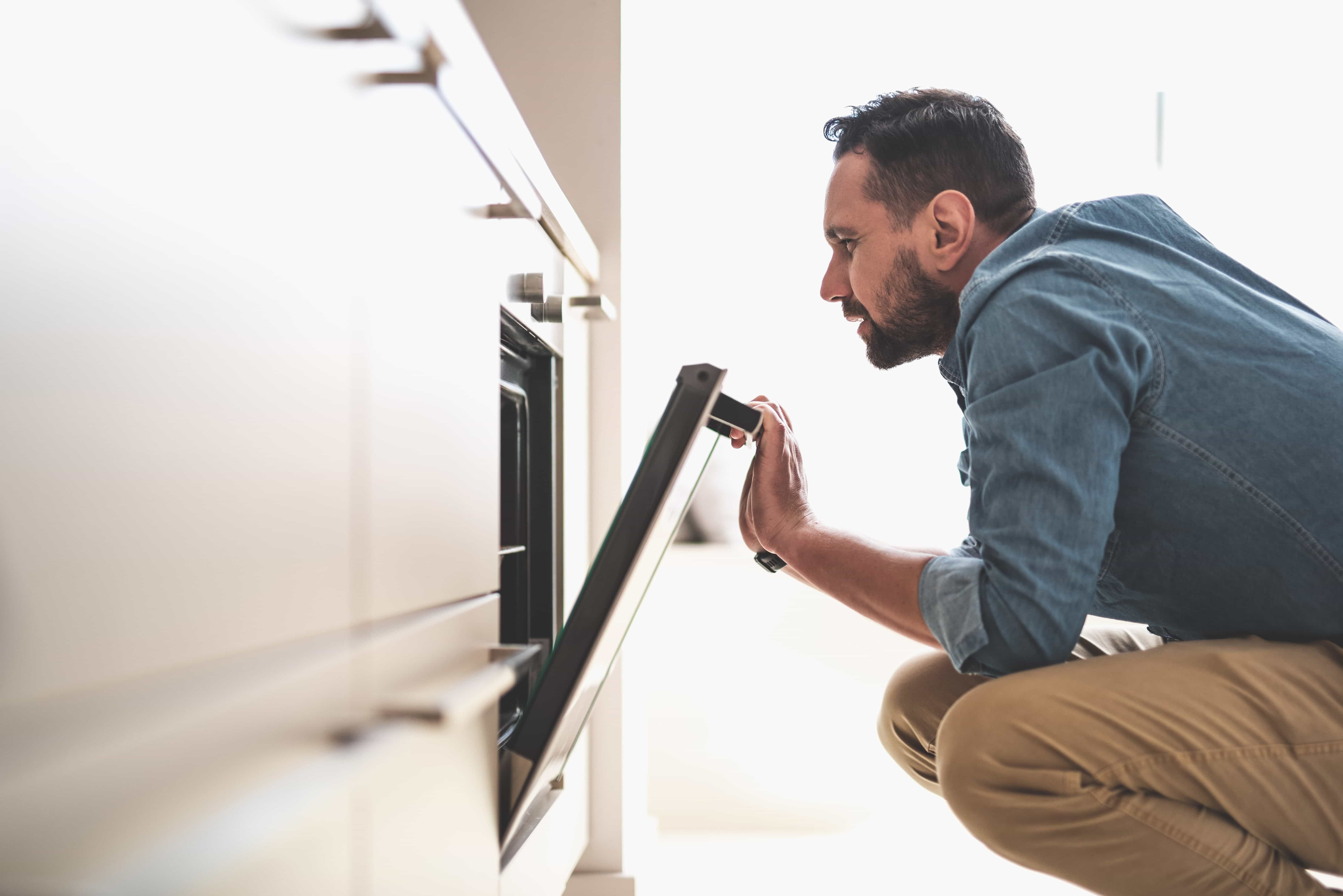 looking inside oven