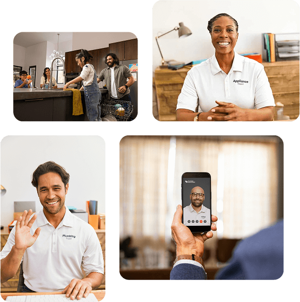 Video chat montage of smiling experts